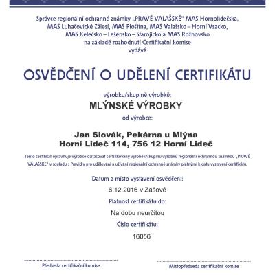 CertifikAt PravE ValaSskE MlYnskE VYrobky